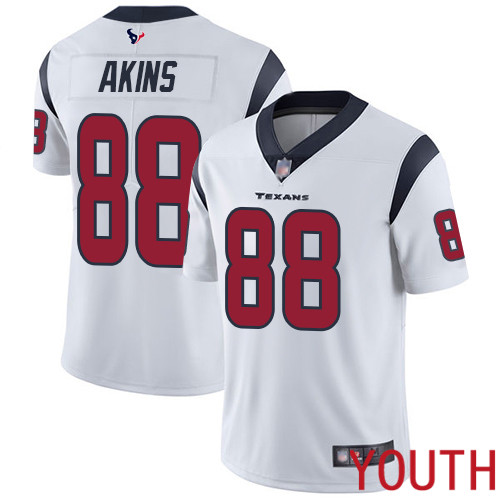 Houston Texans Limited White Youth Jordan Akins Road Jersey NFL Football 88 Vapor Untouchable